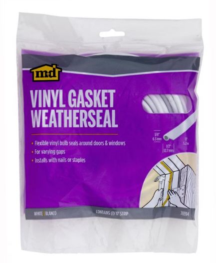M-D Building Products White Vinyl Gasket Weatherseal For Doors and Windows 204 in. L X 0.25 in. M-D Building Products White Vinyl Gasket Weatherseal For Doors and Windows 204 in. L X 0.25 in.