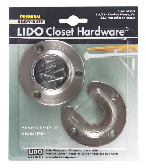 Lido 1-5/16 in. D Brushed Steel Closet Flange Set