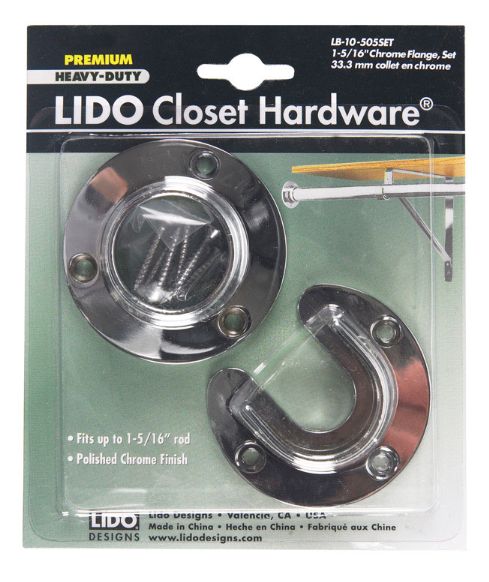Lido 1-1/4 in. L X 1-5/16 in. D Polished Chrome Steel Closet Flange Set Lido 1-1/4 in. L X 1-5/16 in. D Polished Chrome Steel Closet Flange Set