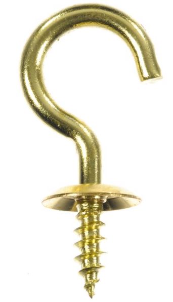 Ace Small Bright Brass Brass 7/8 in. L Cup Hook 10 lb 75 pk