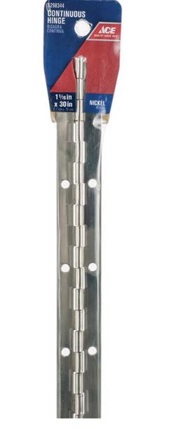 Ace 1 in. W X 30 in. L Nickel Steel Continuous Hinge 1 pk