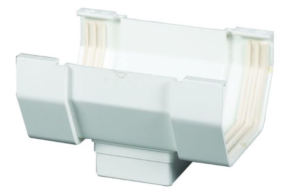 Amerimax 6.25 in. H X 5 in. W X 9 in. L White Vinyl U Gutter Drop Outlet