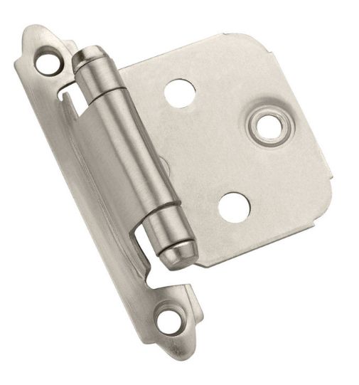 Amerock 1-13/16 in. W X 2-3/4 in. L Satin Nickel Silver Steel Cabinet Hinge 10 pk