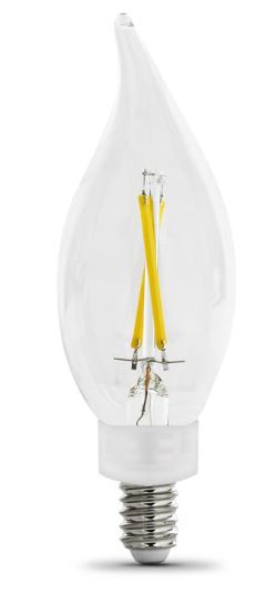 Feit CA10 (Flame Tip) E12 (Candelabra) LED Bulb Soft White 25 Watt Equivalence 2 pk