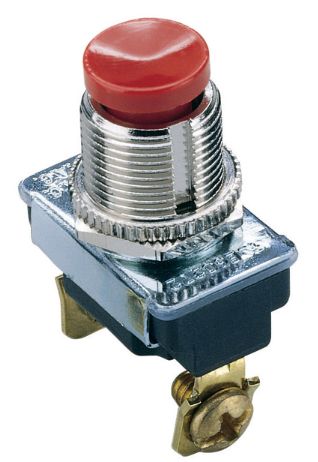 Gardner Bender 3 amps Push Button Momentary Switch Red/Silver 1 pk