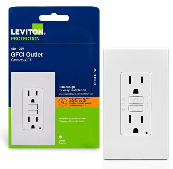 Leviton SmartlockPro 15 amps 125 V Duplex White GFCI Outlet 5-15R 1 pk Leviton SmartlockPro 15 amps 125 V Duplex White GFCI Outlet 5-15R 1 pk