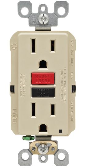 Leviton SmartlockPro 15 amps 125 V Duplex Ivory GFCI Outlet 5-15R 1 pk