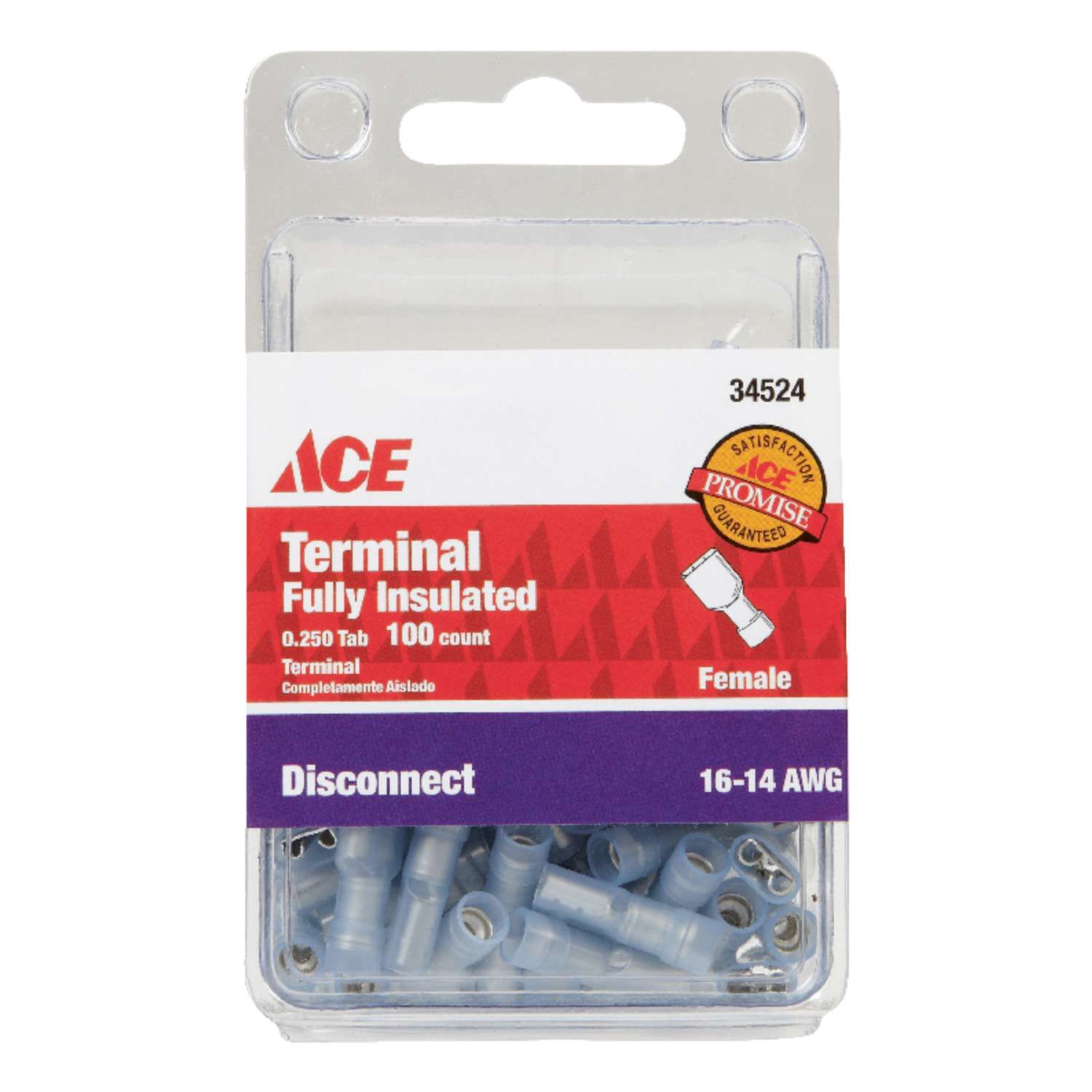 Ace Insulated Wire Female Disconnect Blue 100 pk Ace Insulated Wire Female Disconnect Blue 100 pk