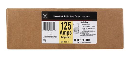 GE PowerMark Gold 125 amps 120/240 V 8 space 16 circuits Wall Mount Circuit Breaker Panel GE PowerMark Gold 125 amps 120/240 V 8 space 16 circuits Wall Mount Circuit Breaker Panel