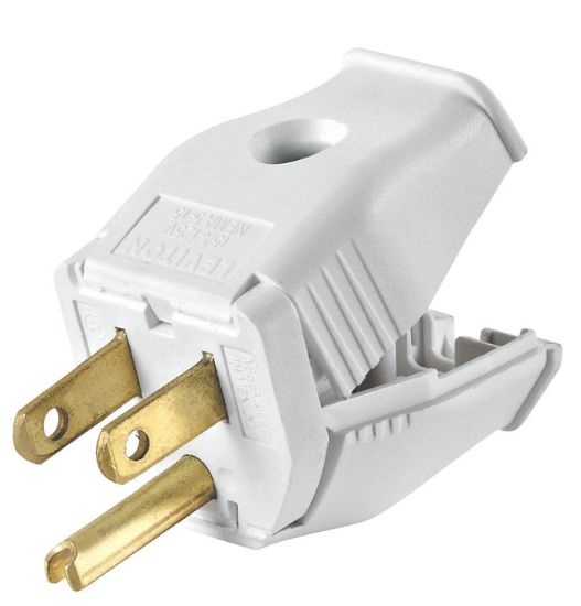 Leviton Commercial and Residential Thermoplastic Straight Blade Plug 5-15P 18-12 AWG 2 Pole 3 Wire