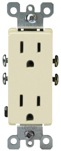 Leviton Decora 15 amps 125 V Duplex Ivory Outlet 5-15R 1 pk