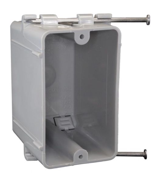 Cantex EZ Box New Work 18 cu in Rectangle PVC 1 gang Outlet Box Gray