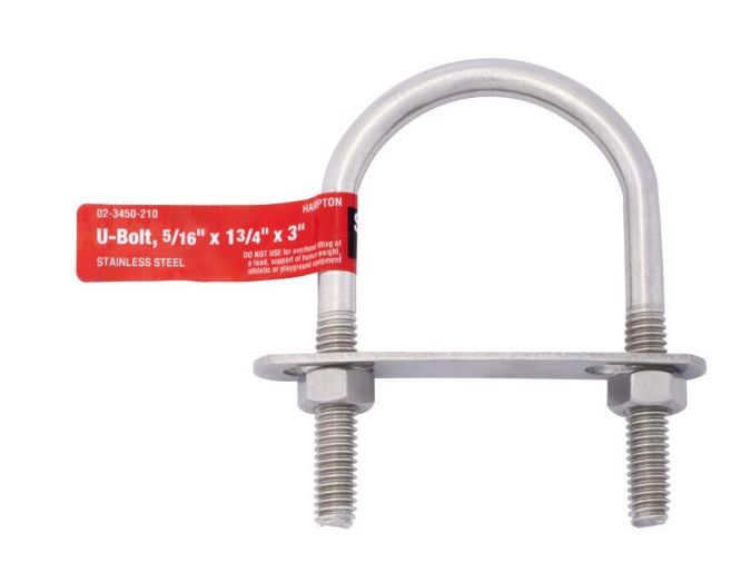 BOLT U 5/16"X1.75"X3" SS