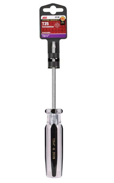 Ace T25 X 4 in. L Torx Screwdriver 1 pc Ace T25 X 4 in. L Torx Screwdriver 1 pc