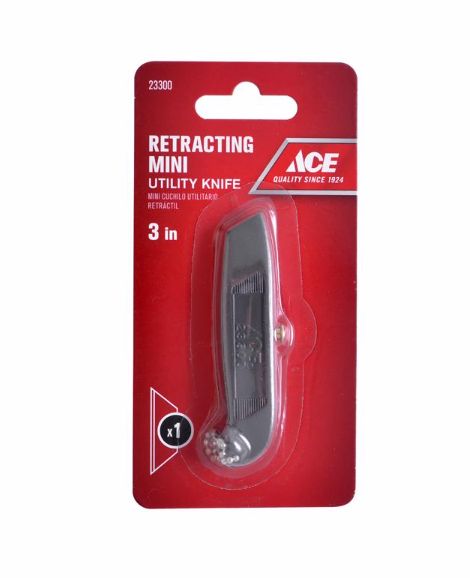 Ace 3 in. Sliding Mini Hobby Knife Gray 1 pk Ace 3 in. Sliding Mini Hobby Knife Gray 1 pk