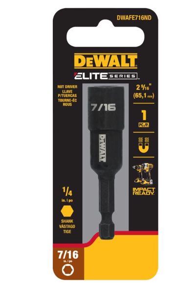 DeWalt 7/16 in. X 2-9/16 in. L Steel Nut Driver 1 pc
