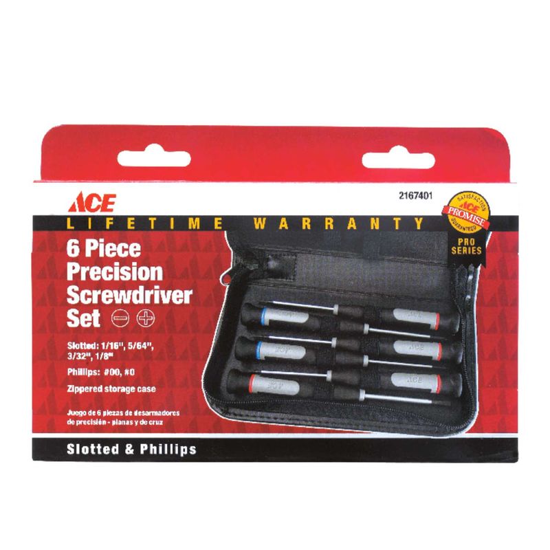 Ace Precision Screwdriver Set 10.35 in. 6 pc Ace Precision Screwdriver Set 10.35 in. 6 pc