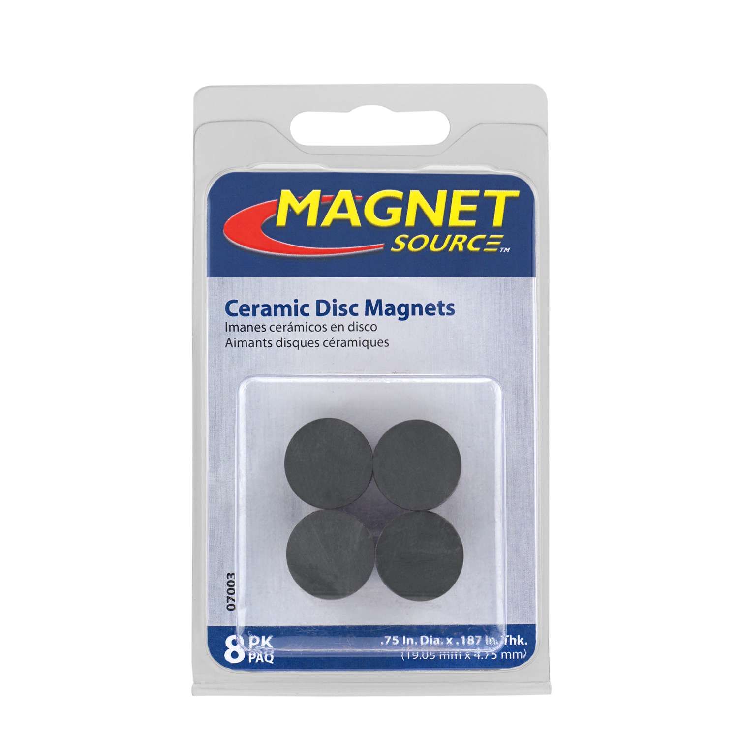 Magnet Source .197 in. L X .701 in. W Black Disc Magnets 0.7 lb. pull 8 pc Magnet Source .197 in. L X .701 in. W Black Disc Magnets 0.7 lb. pull 8 pc