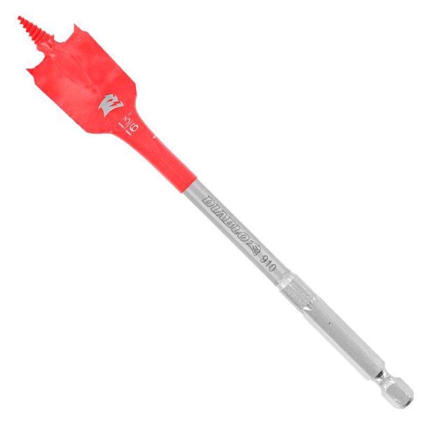 Diablo 13/16 in. X 6 in. L High Speed Steel Clean Wood Spade Bit Hex Shank 1 pk Diablo 13/16 in. X 6 in. L High Speed Steel Clean Wood Spade Bit Hex Shank 1 pk