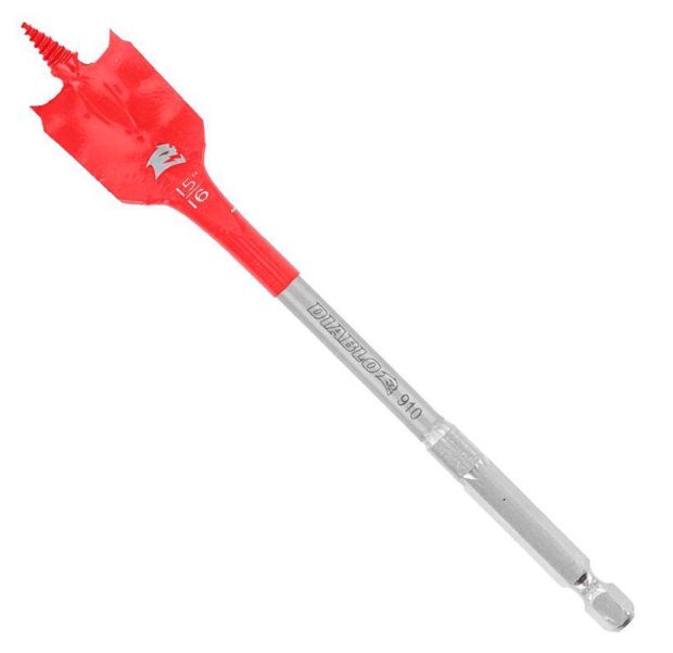 Diablo 15/16 in. X 6 in. L High Speed Steel Clean Wood Spade Bit Hex Shank 1 pk Diablo 15/16 in. X 6 in. L High Speed Steel Clean Wood Spade Bit Hex Shank 1 pk