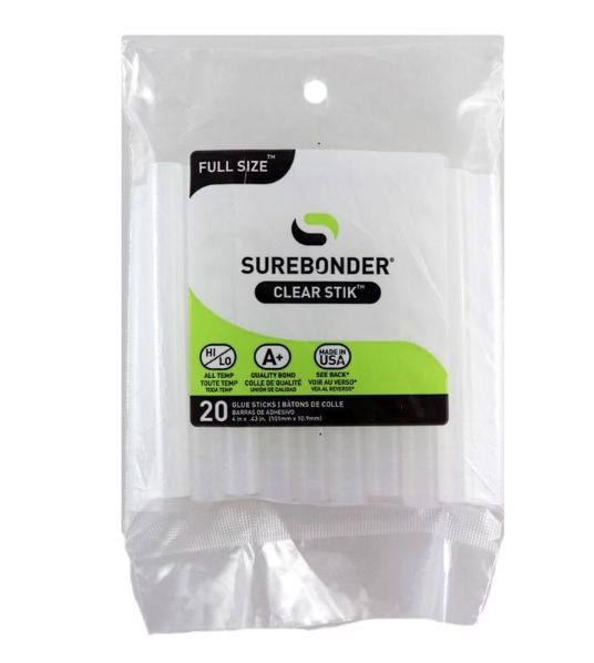 Surebonder Clear Stik 0.43 in. D X 4 in. L All Purpose Glue Sticks Clear 20 pk