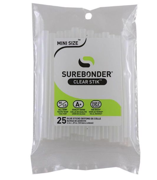 Surebonder .27 in. D X 4 in. L All Purpose Mini Glue Sticks Clear 25 pk