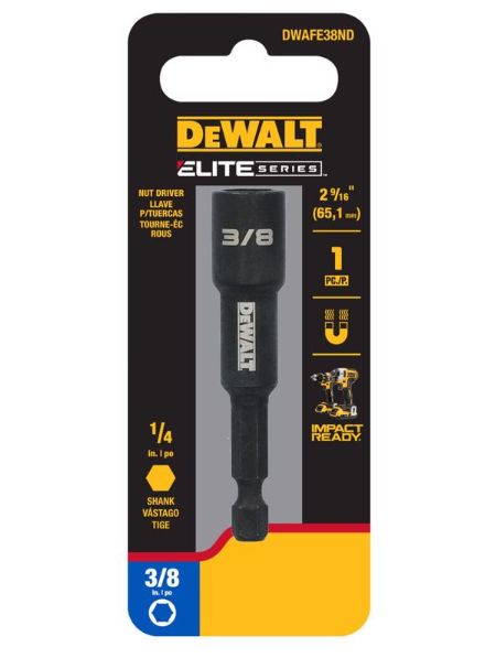DEWALT ELITE SERIES 3/8 in. X 2-9/16 in. L Steel Nut Driver 1 pc