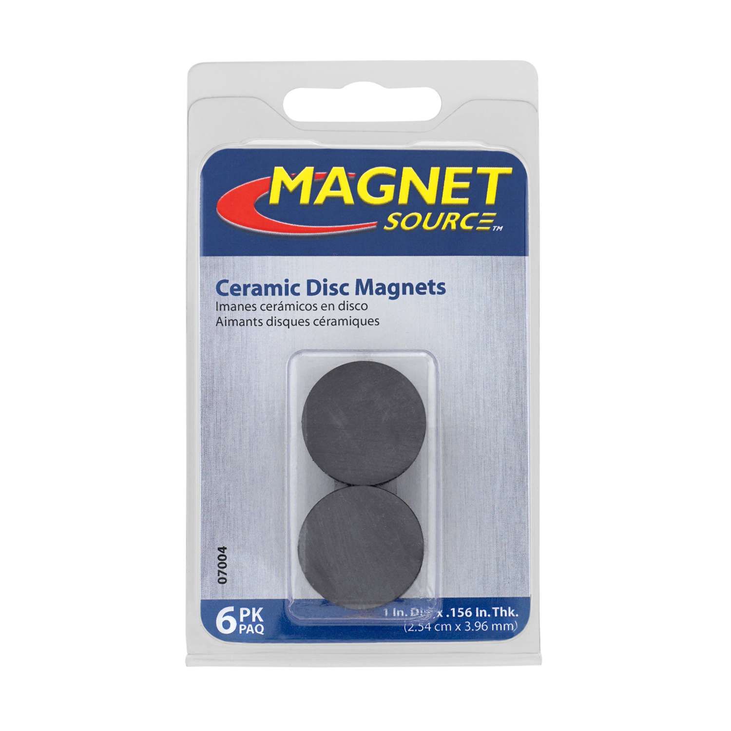 Magnet Source .156 in. L X .97 in. W Black Disc Magnets 0.8 lb. pull 6 pc Magnet Source .156 in. L X .97 in. W Black Disc Magnets 0.8 lb. pull 6 pc
