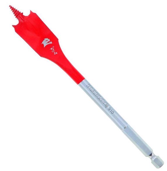 Diablo 3/4 in. X 6 in. L High Speed Steel Clean Wood Spade Bit Hex Shank 1 pk