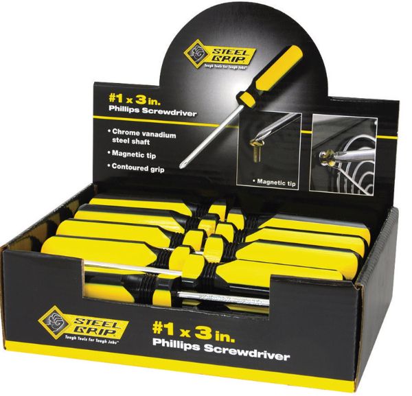 Steel Grip #1 X 3 in. L Phillips Screwdriver 1 pc Steel Grip #1 X 3 in. L Phillips Screwdriver 1 pc