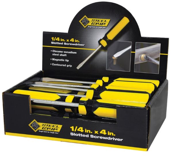 Steel Grip 1/4 in. X 4 in. L Slotted Screwdriver 1 pc