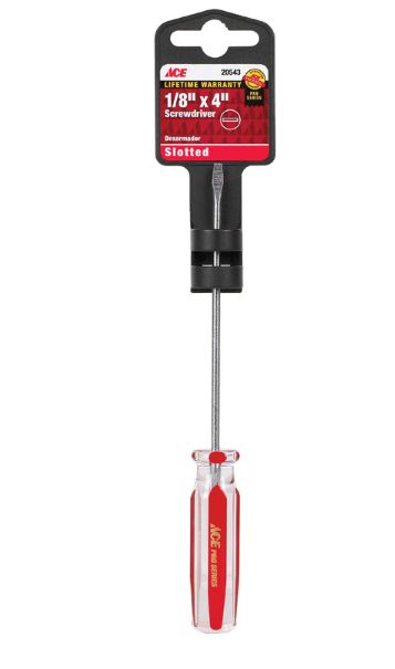 Ace 1/8 in. X 4 in. L Slotted Screwdriver 1 pc