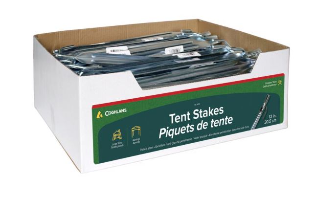Coghlan's Silver Tent Stakes 0.625 in. W X 9 in. L 1pk Coghlan's Silver Tent Stakes 0.625 in. W X 9 in. L 1pk
