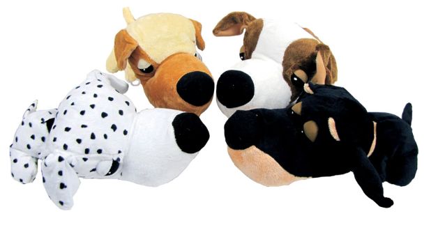 FatHedz Assorted Plush Beagle Dalmatian Doberman and Golden Retriever Dog Toy Large 4 pk