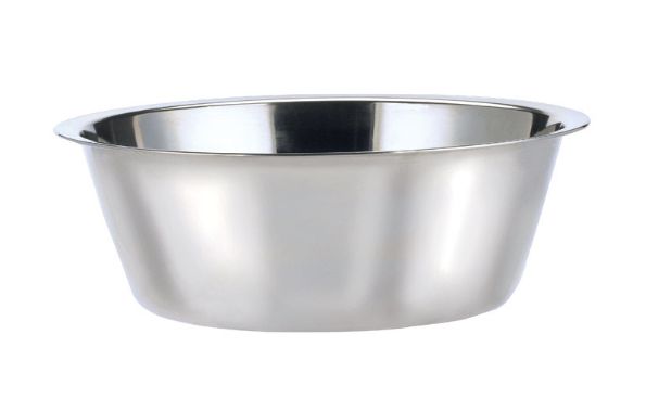HiLo Silver Plain Stainless Steel 5 qt Pet Dish for Dogs