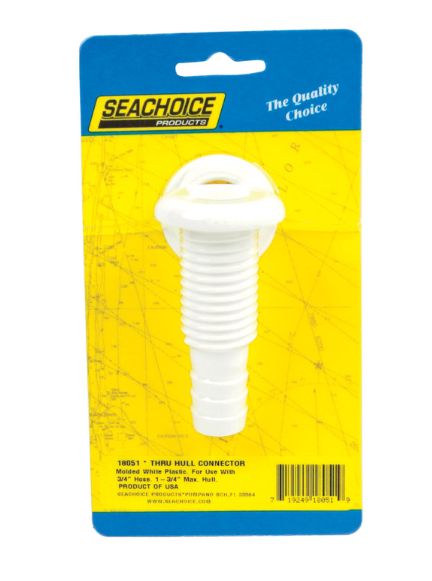 Seachoice Polished Plastic 3/4 in. W Thru Hull Connector 1 pk