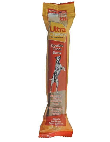 Ultra Chewy Double Treat Rice & Chicken Grain Free Bone for Dogs 7 in. 1 pk
