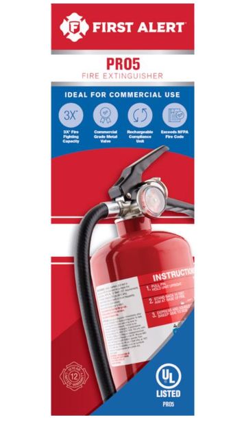 First Alert Pro Series 5 lb Fire Extinguisher For Household OSHA/US Coast Guard Agency Approval