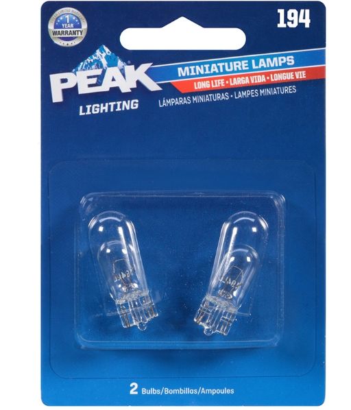 Peak Incandescent Indicator Miniature Automotive Bulb 194