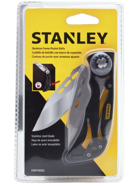 Stanley Skeleton Frame 7-1/4 in. Folding Pocket Knife Black/Gray 1 pk