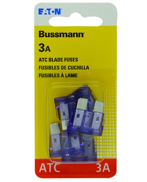 Bussmann 3 amps ATC Purple Blade Fuse 5 pk Bussmann 3 amps ATC Purple Blade Fuse 5 pk