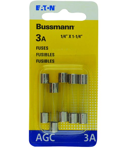 Bussmann 3 amps AGC Clear Blade Fuse 5 pk