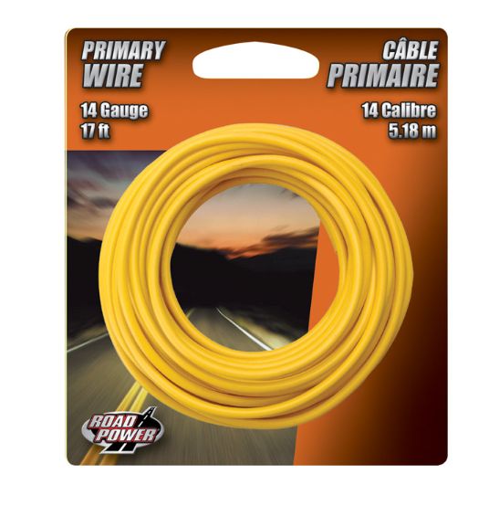 Coleman Cable 17 ft. Stranded 14 Ga. Primary Wire Yellow
