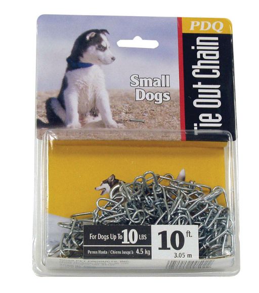 PDQ Silver Swivel Steel Dog Tie Out Chain Small