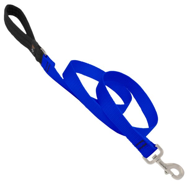 LupinePet Basic Solids Blue Nylon Dog Leash