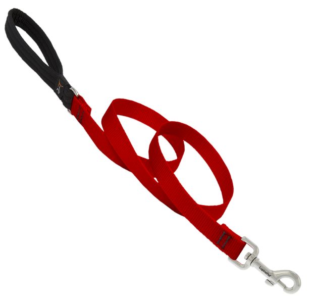 LupinePet Basic Solids Red Nylon Dog Leash