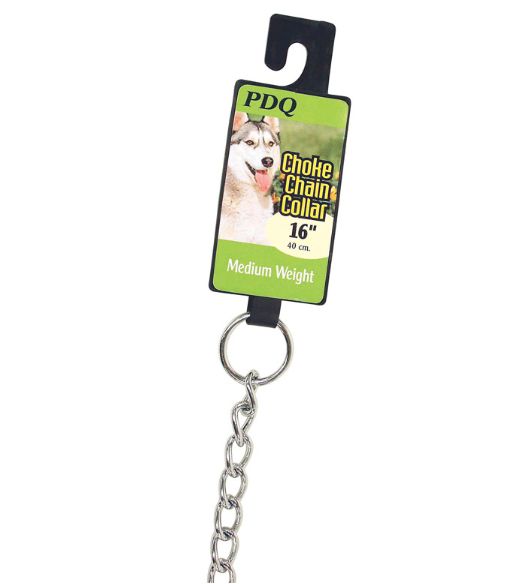 PDQ Silver Steel Dog Choke Chain Collar Medium