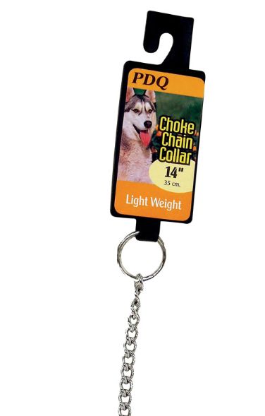 PDQ Silver Lightweight Steel Dog Choke Chain Collar Medium