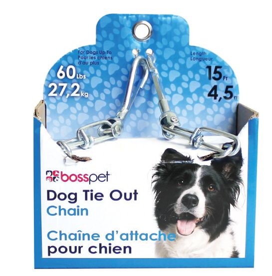 PDQ Silver Steel Dog Tie Out Chain Large