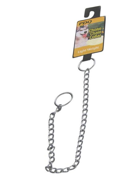 PDQ Silver Lightweight Steel Dog Choke Chain Collar Small/Medium